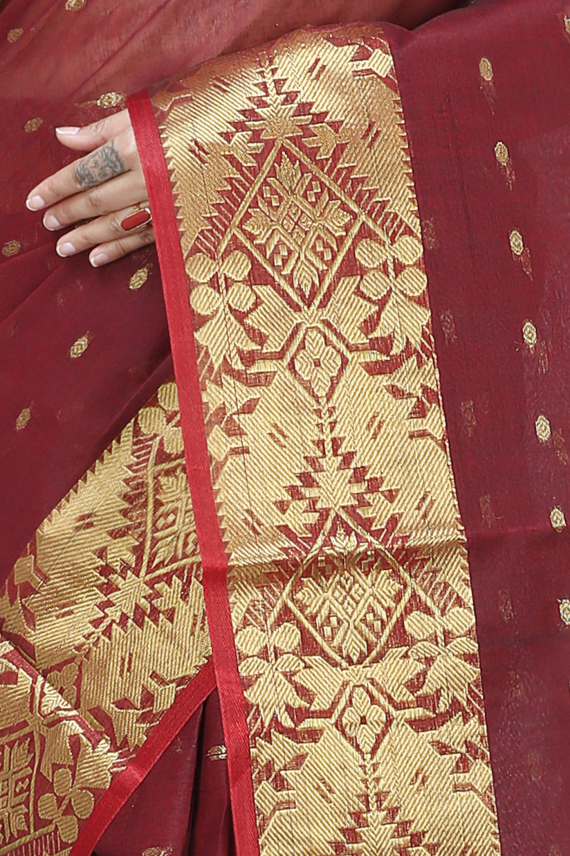 Brown Pure Cotton Gopa Tant Saree (926)